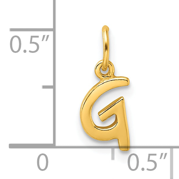 Sterling Silver Gold-tone Polished Letter G Initial Charm