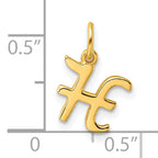 Sterling Silver Gold-tone Polished Letter H Initial Charm