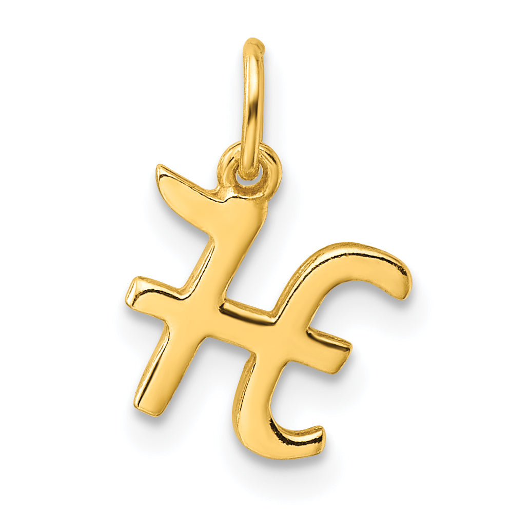 Sterling Silver Gold-tone Polished Letter H Initial Charm Main image