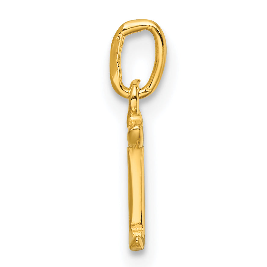 Sterling Silver Gold-tone Polished Letter I Initial Charm Secondary image