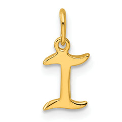 Sterling Silver Gold-tone Polished Letter I Initial Charm