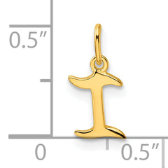 Sterling Silver Gold-tone Polished Letter I Initial Charm