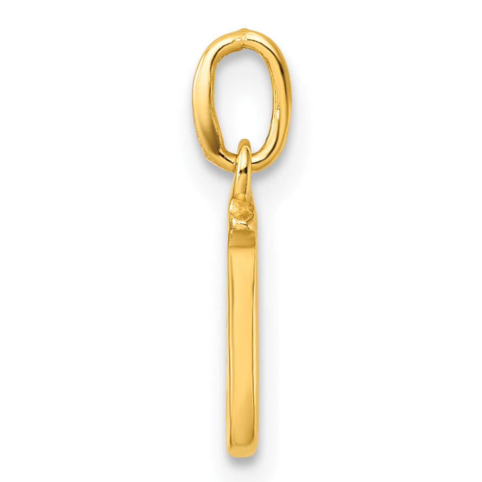 Sterling Silver Gold-tone Polished Letter J Initial Charm