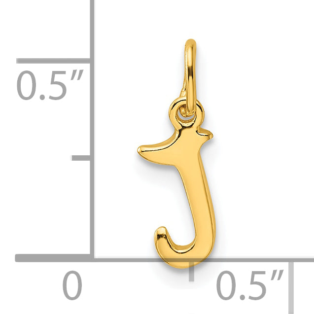 Sterling Silver Gold-tone Polished Letter J Initial Charm