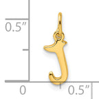 Sterling Silver Gold-tone Polished Letter J Initial Charm