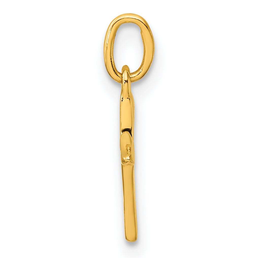 Sterling Silver Gold-tone Polished Letter K Initial Charm