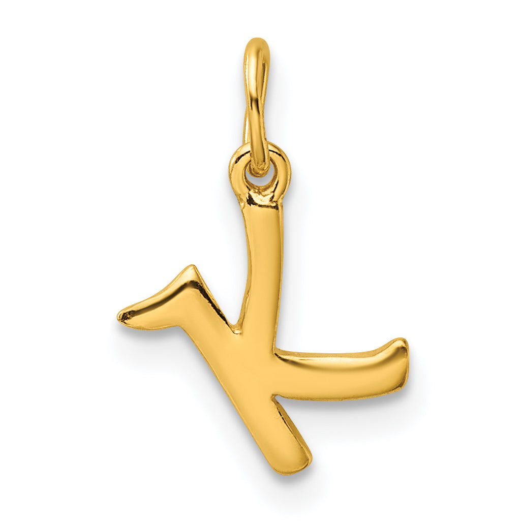 Sterling Silver Gold-tone Polished Letter K Initial Charm Main image