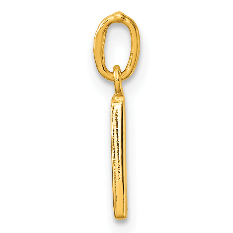 Sterling Silver Gold-tone Polished Letter L Initial Charm