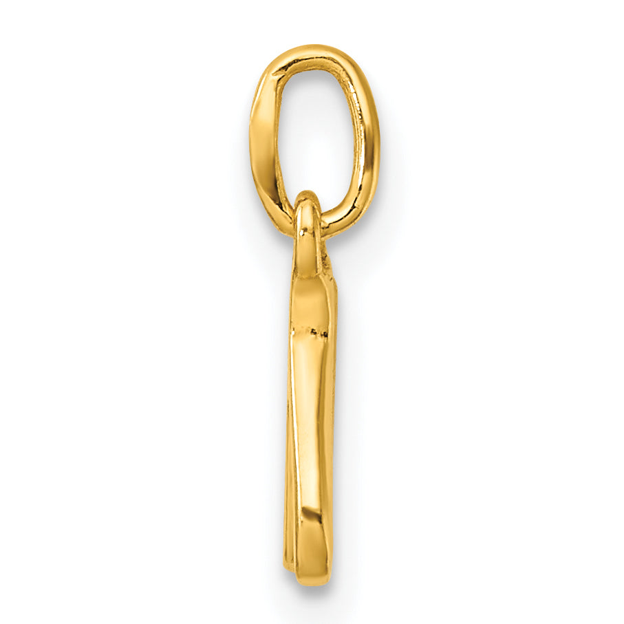 Sterling Silver Gold-tone Polished Letter N Initial Charm