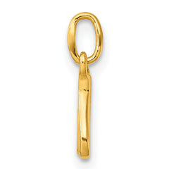 Sterling Silver Gold-tone Polished Letter N Initial Charm