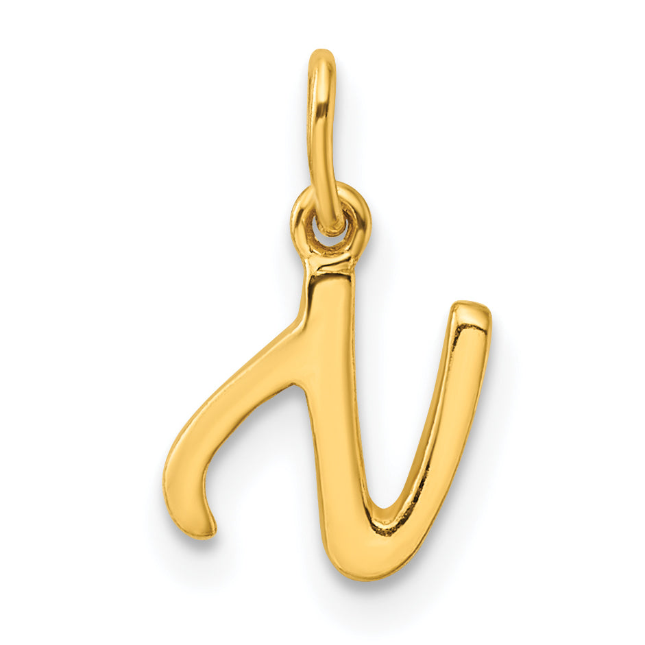 Sterling Silver Gold-tone Polished Letter N Initial Charm Main image