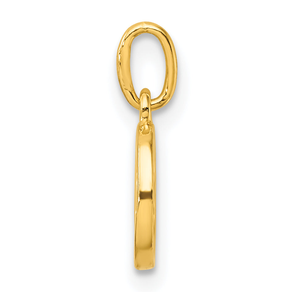 Sterling Silver Gold-tone Polished Letter O Initial Charm