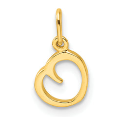 Sterling Silver Gold-tone Polished Letter O Initial Charm