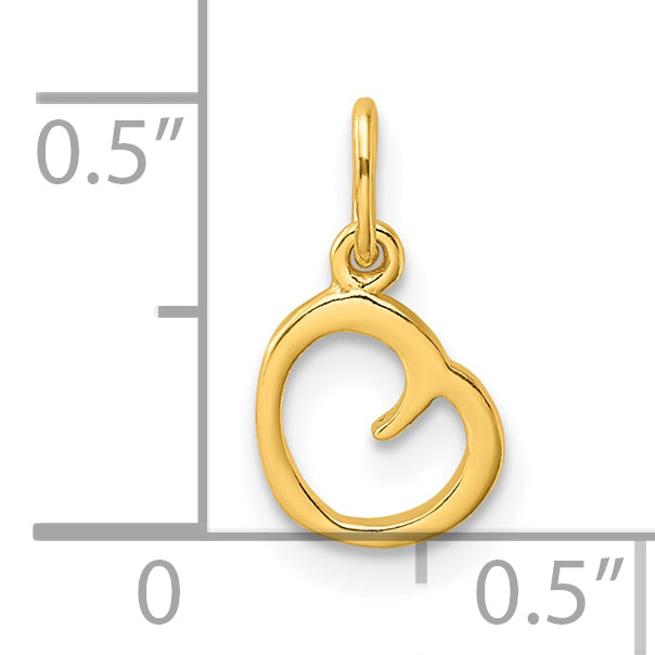 Sterling Silver Gold-tone Polished Letter O Initial Charm