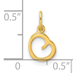 Sterling Silver Gold-tone Polished Letter O Initial Charm