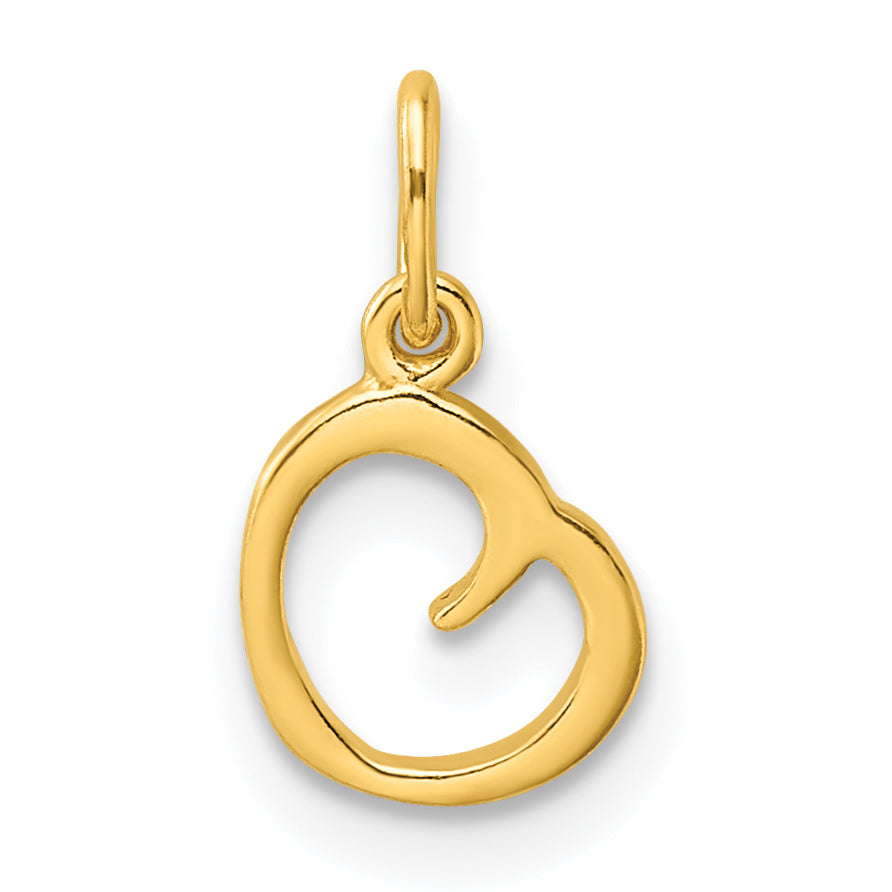 Sterling Silver Gold-tone Polished Letter O Initial Charm Main image
