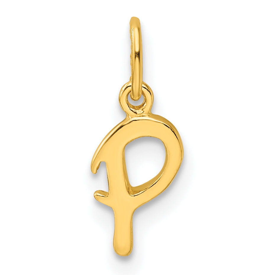 Sterling Silver Gold-tone Polished Letter P Initial Charm Main image