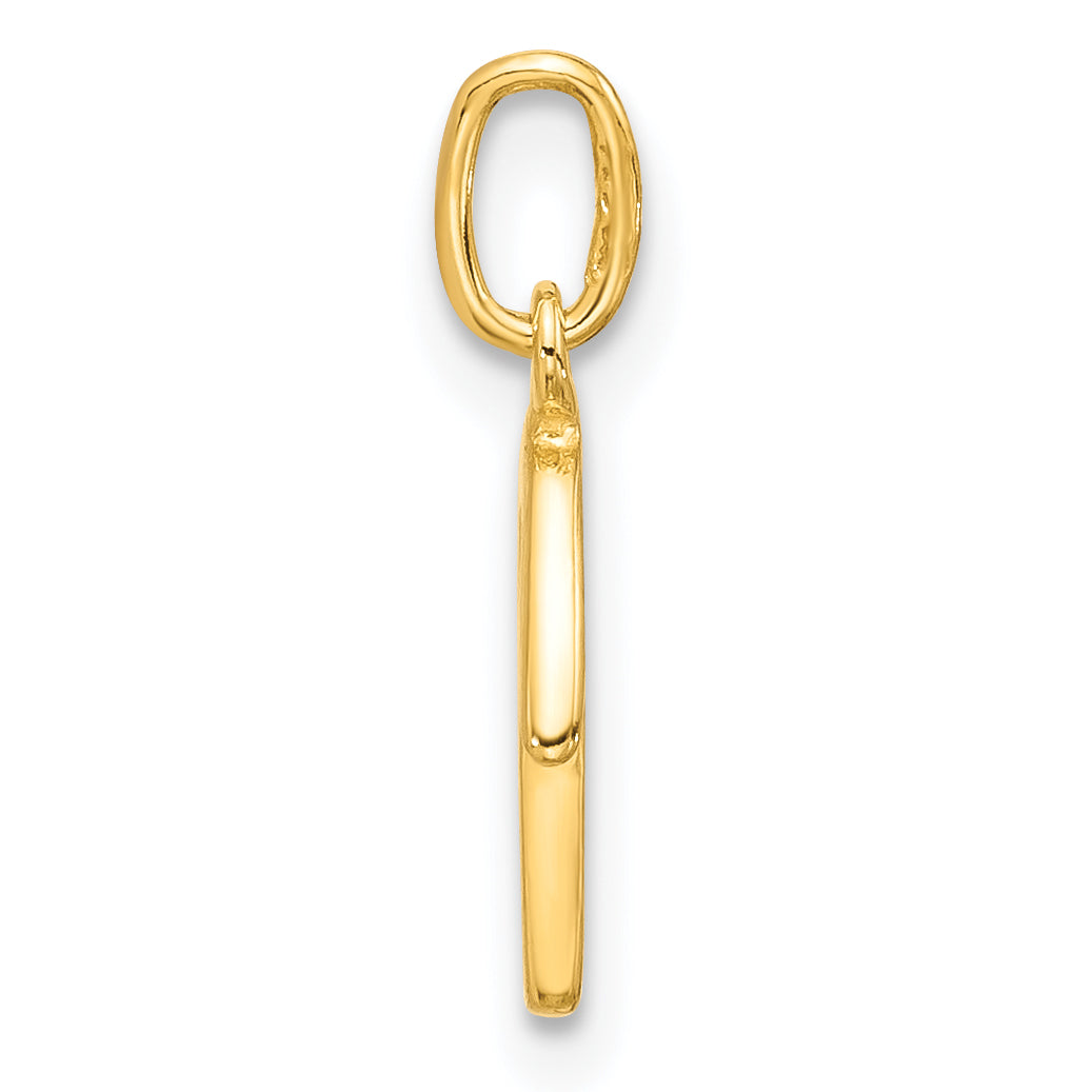 Sterling Silver Gold-tone Polished Letter R Initial Charm