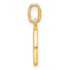 Sterling Silver Gold-tone Polished Letter R Initial Charm