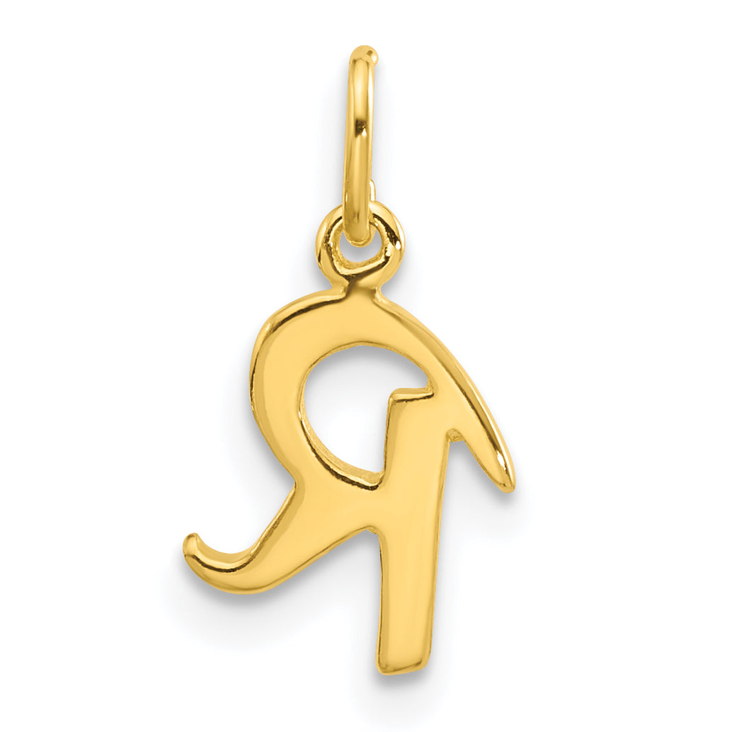 Sterling Silver Gold-tone Polished Letter R Initial Charm