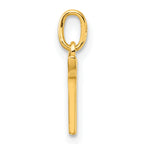 Sterling Silver Gold-tone Polished Letter T Initial Charm