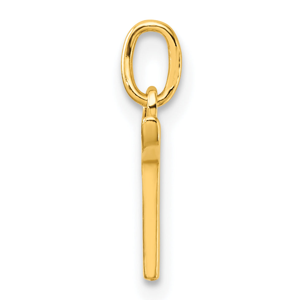 Sterling Silver Gold-tone Polished Letter T Initial Charm