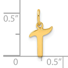 Sterling Silver Gold-tone Polished Letter T Initial Charm