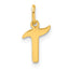 Sterling Silver Gold-tone Polished Letter T Initial Charm