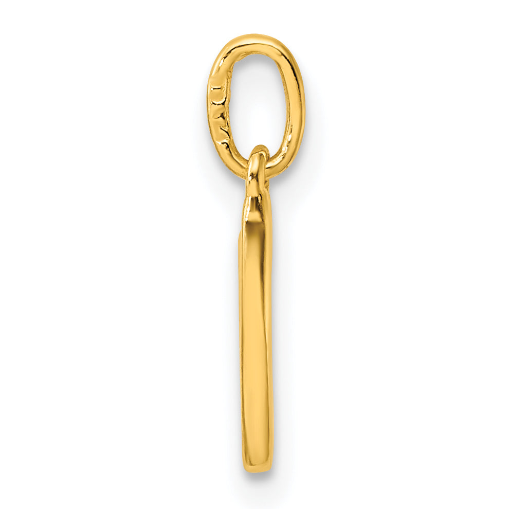 Sterling Silver Gold-tone Polished Letter V Initial Charm Secondary image