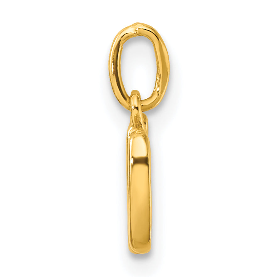 Sterling Silver Gold-tone Polished Letter W Initial Charm