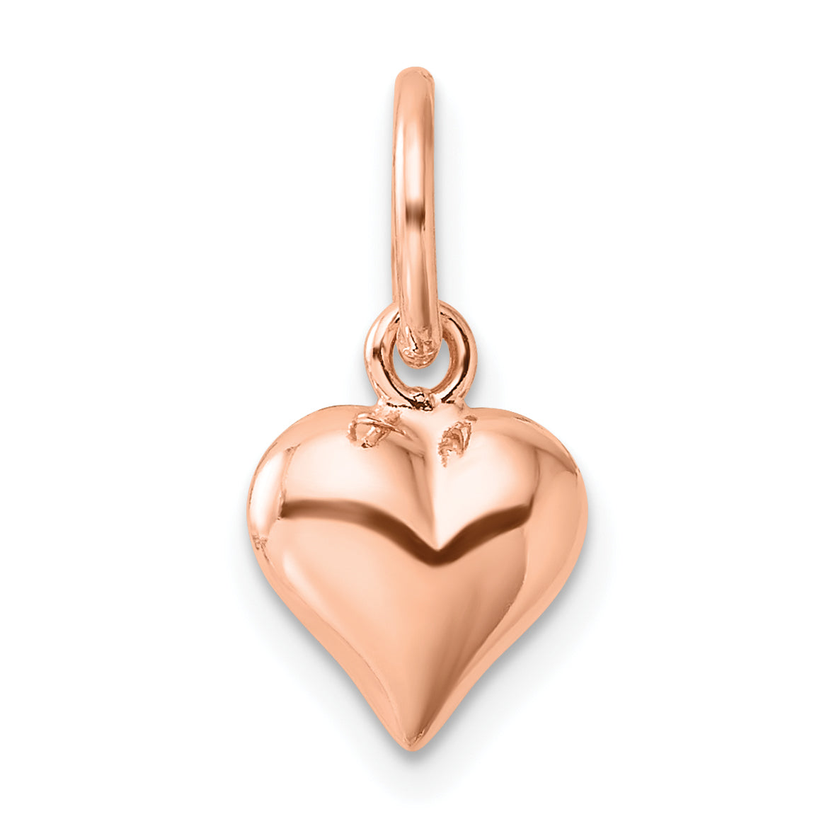 Sterling Silver Rose-tone Polished Puffed Heart Pendant Main image