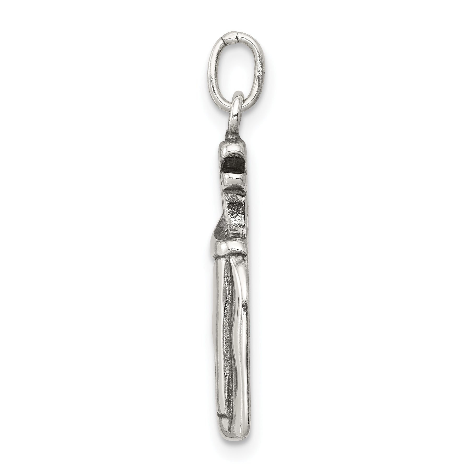 Sterling Silver Antiqued Golf Clubs w/Bag Charm Secondary image