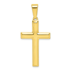 Sterling Silver Gold-tone Polished Cross Pendant