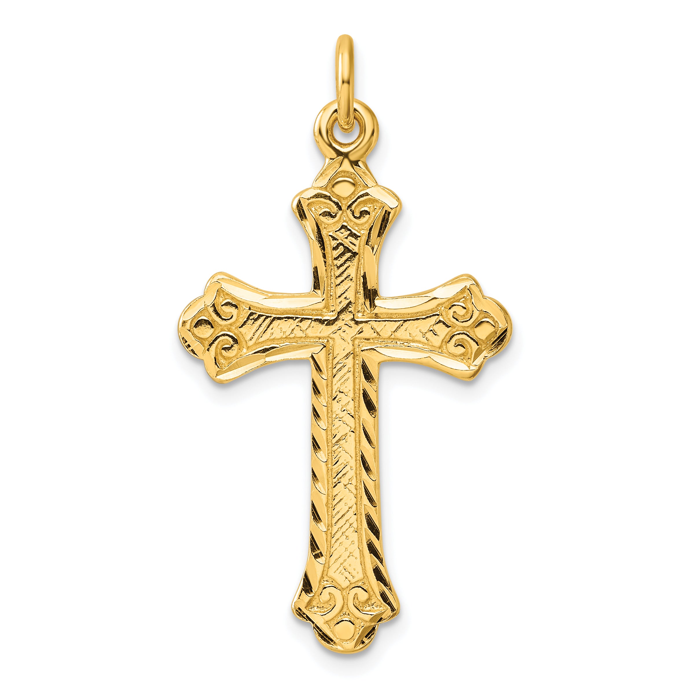 Sterling Silver Gold-tone Polished and D/C  Cross Pendant Main image