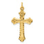 Sterling Silver Gold-tone Polished and D/C  Cross Pendant