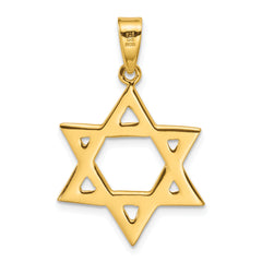 Sterling Silver Gold-tone Polished Star Of David Pendant