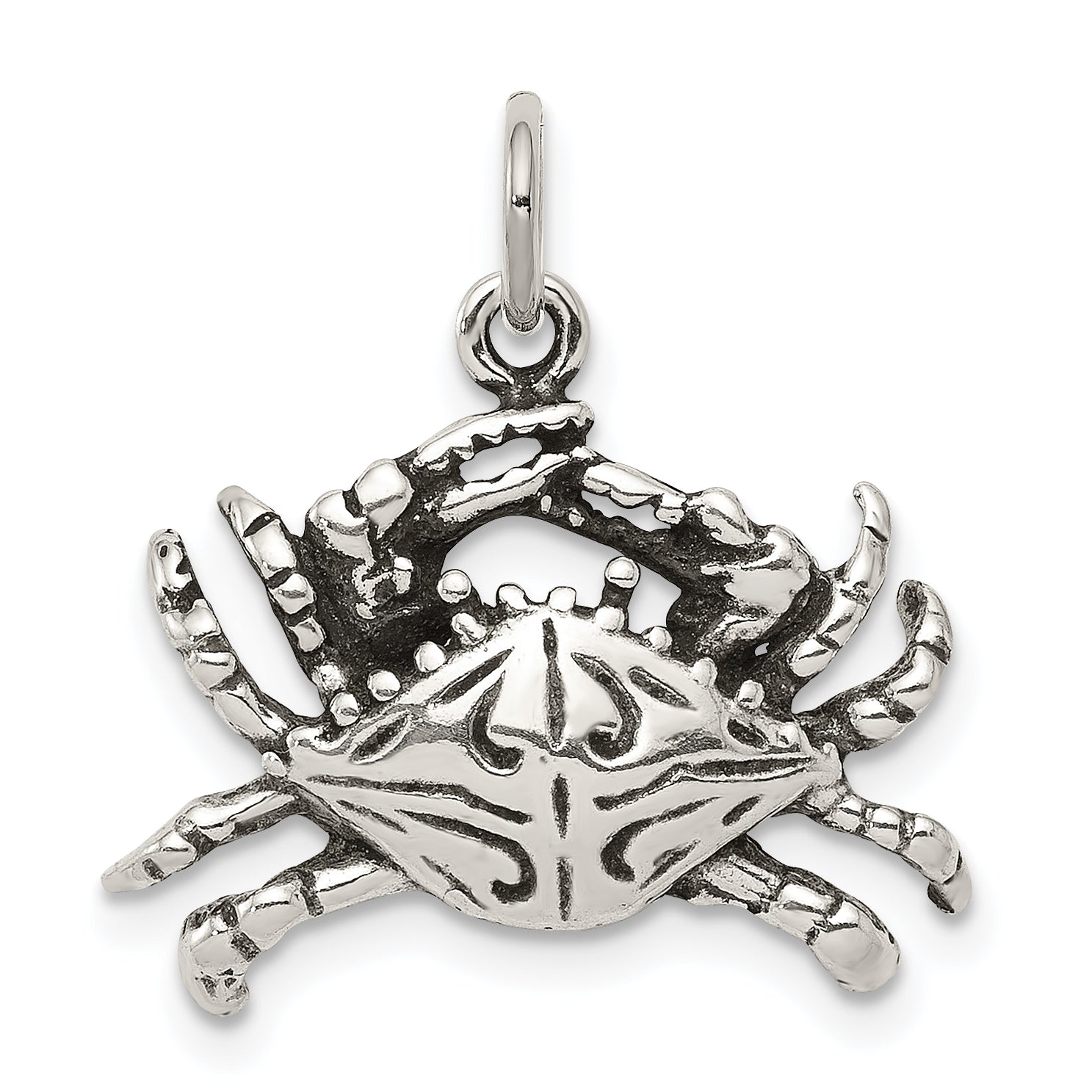 Sterling Silver Antiqued Crab Charm Main image