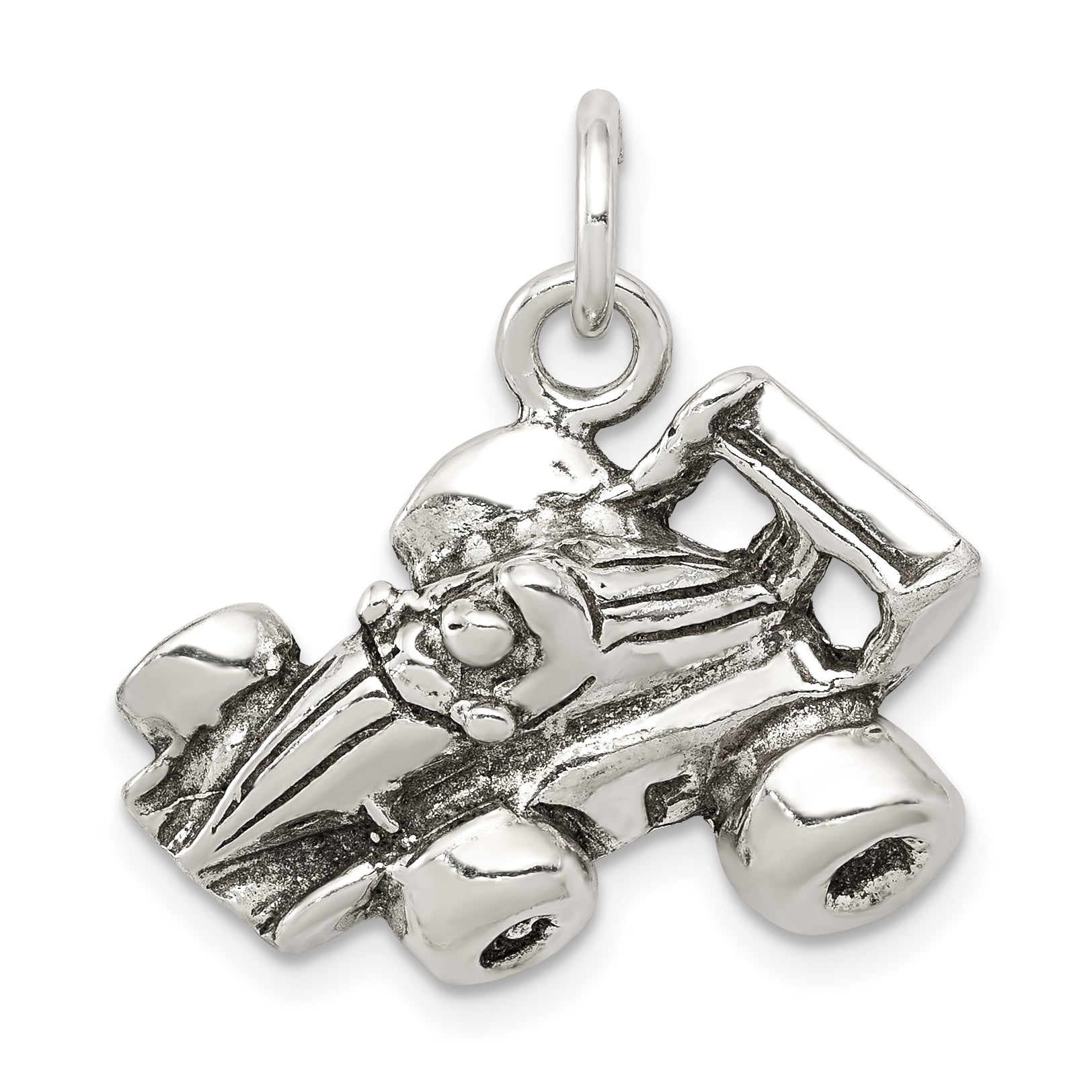 Sterling Silver Antiqued Go Kart Racer Charm Main image