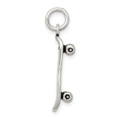 Sterling Silver Antiqued Skateboard Charm