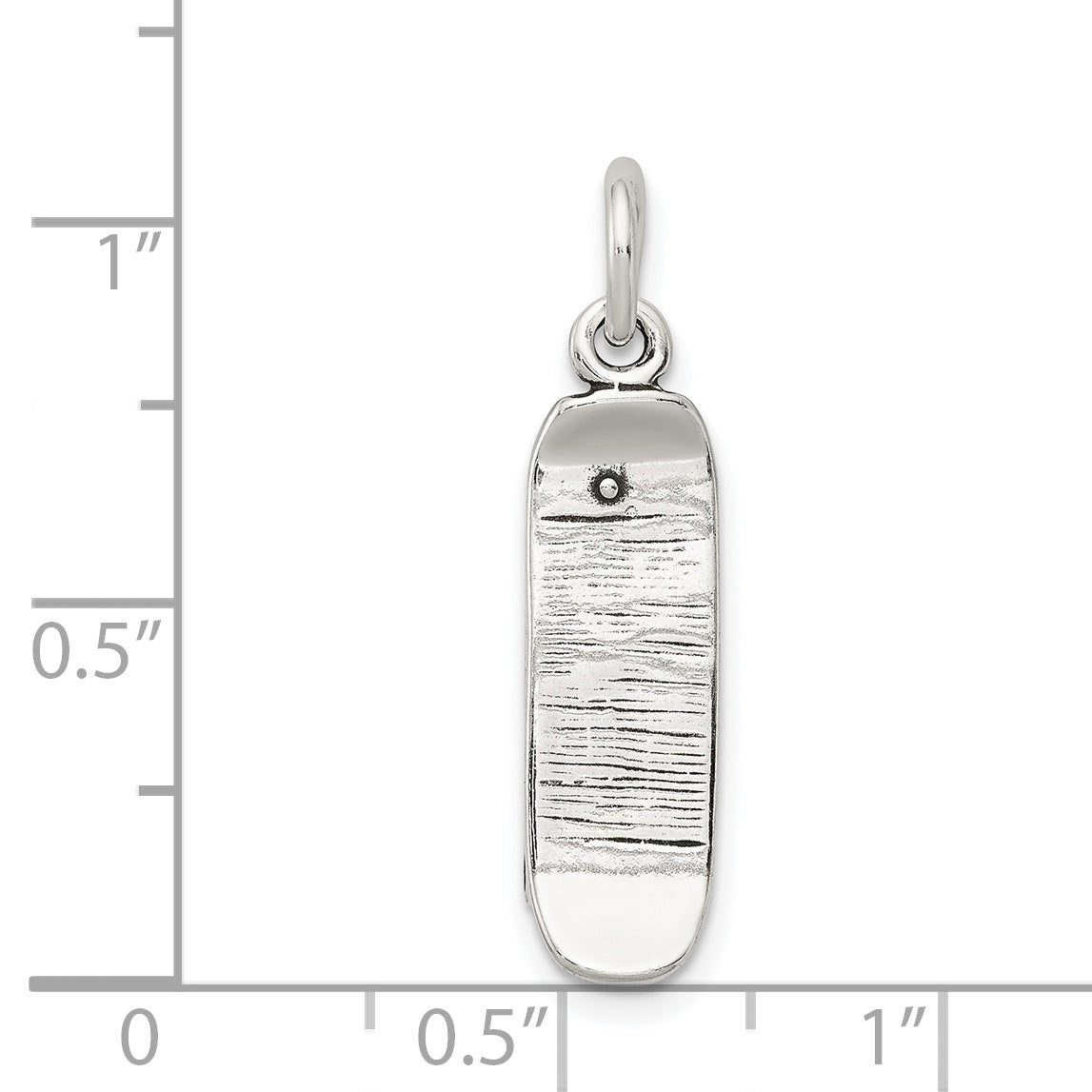 Sterling Silver Antiqued Skateboard Charm