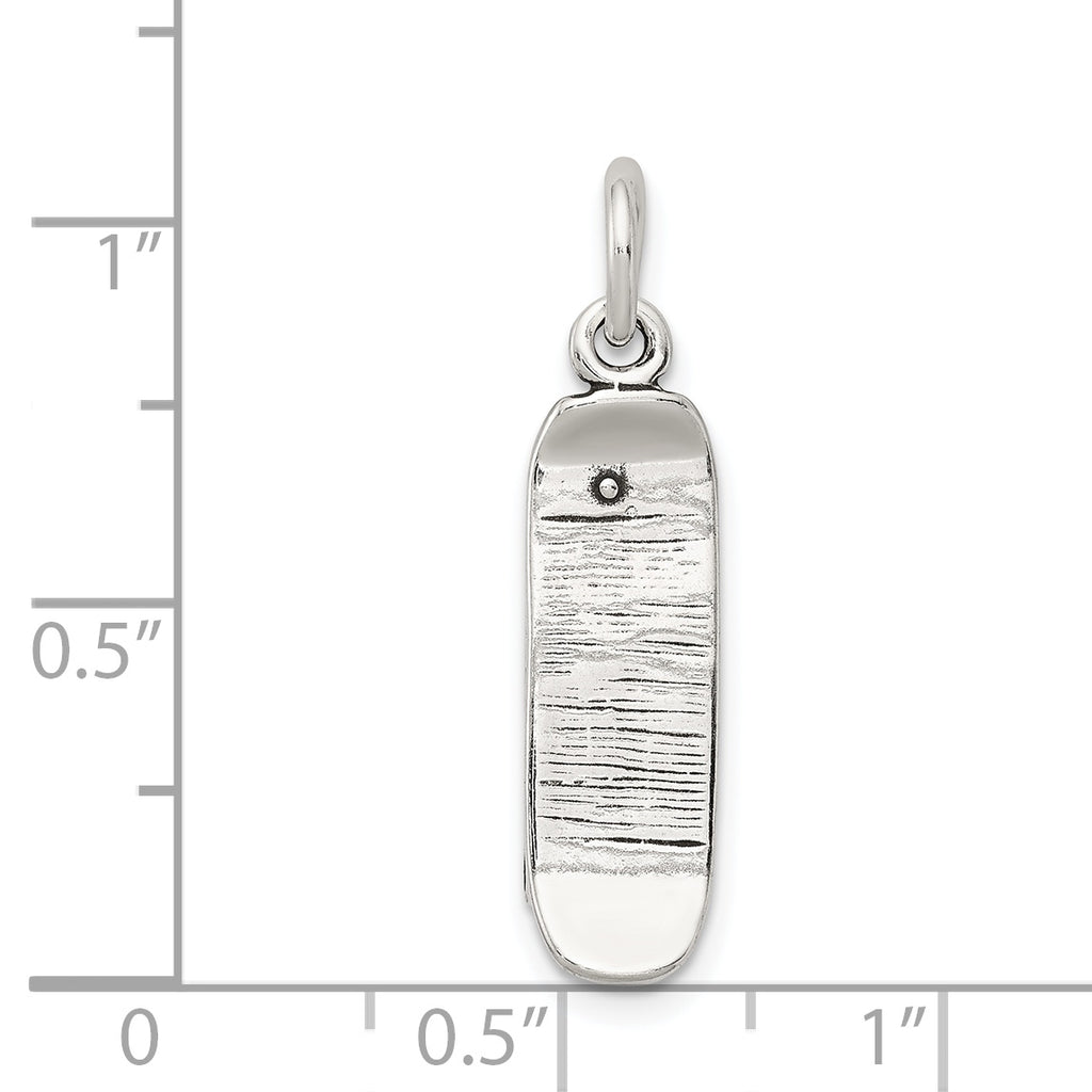 Sterling Silver Antiqued Skateboard Charm