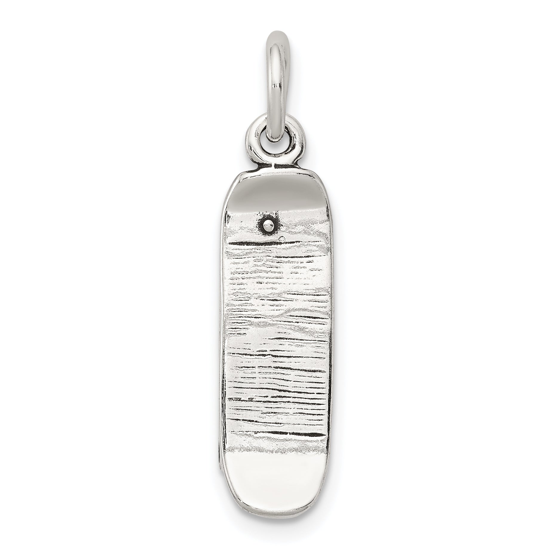 Sterling Silver Antiqued Skateboard Charm Main image