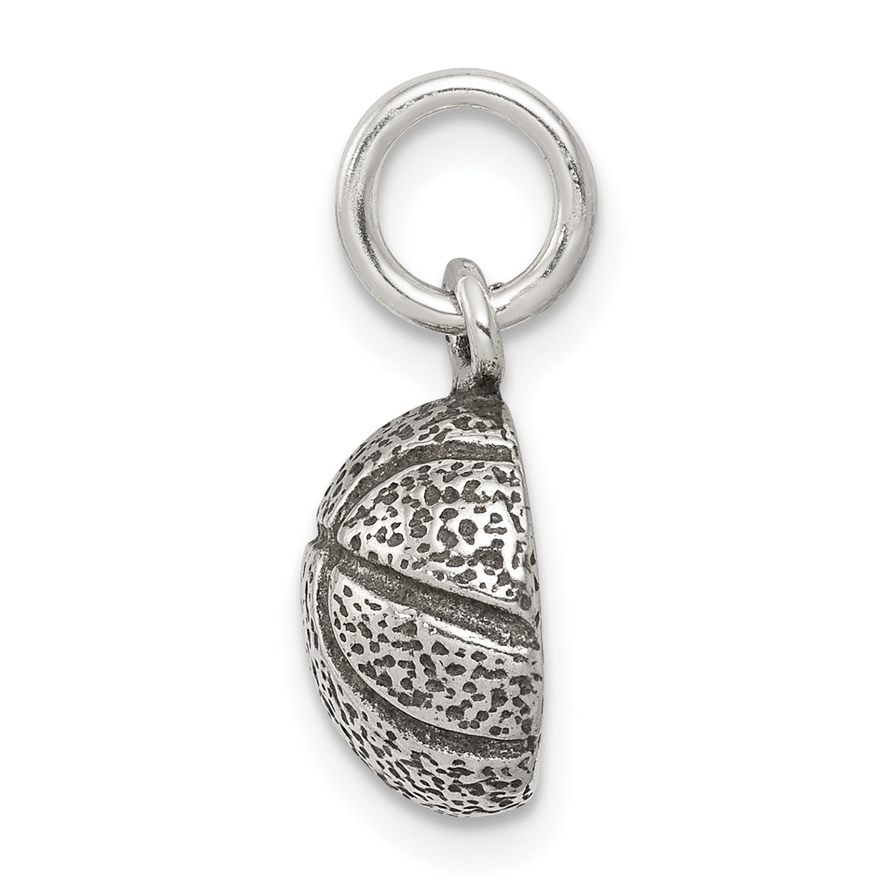 Sterling Silver Antiqued Basketball Charm Secondary image