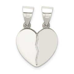 Sterling Silver Antiqued Mini I Love You Break Apart Heart Pendant