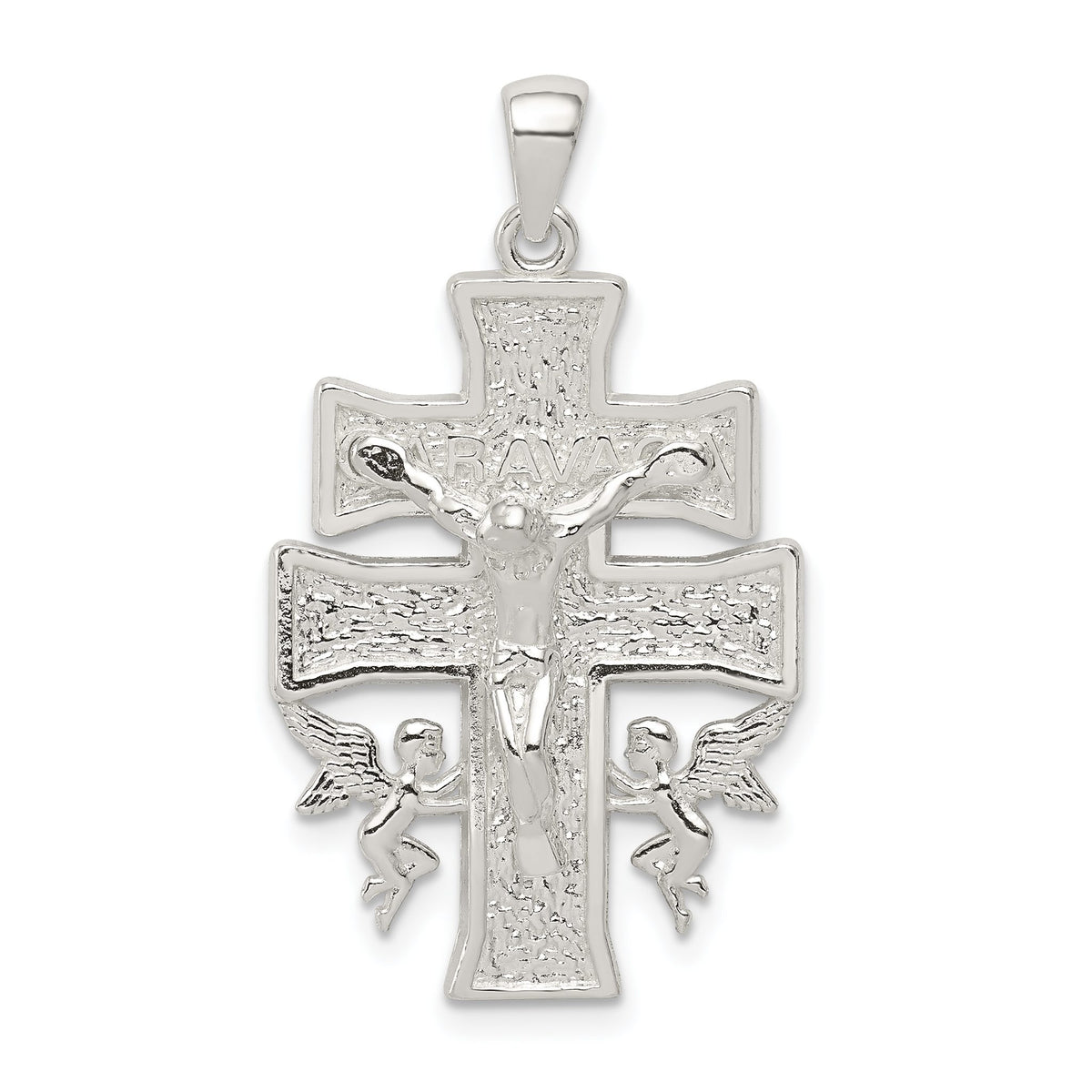 Mini Caravaca Crucifix Pendant in Sterling Silver, 26mm - Sophia Jewelers Main image