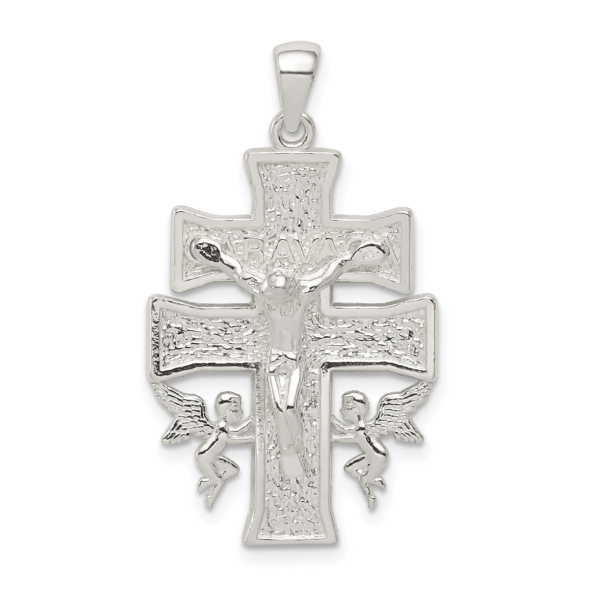 Sterling Silver Polished Mini Caravaca Crucifix Pendant Main image