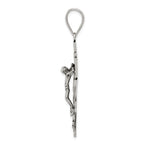 Sterling Silver Antiqued Large Caravaca INRI Crucifix Cross Pendant
