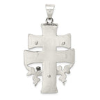 Sterling Silver Polished Large Caravaca INRI Crucifix Cross Pendant