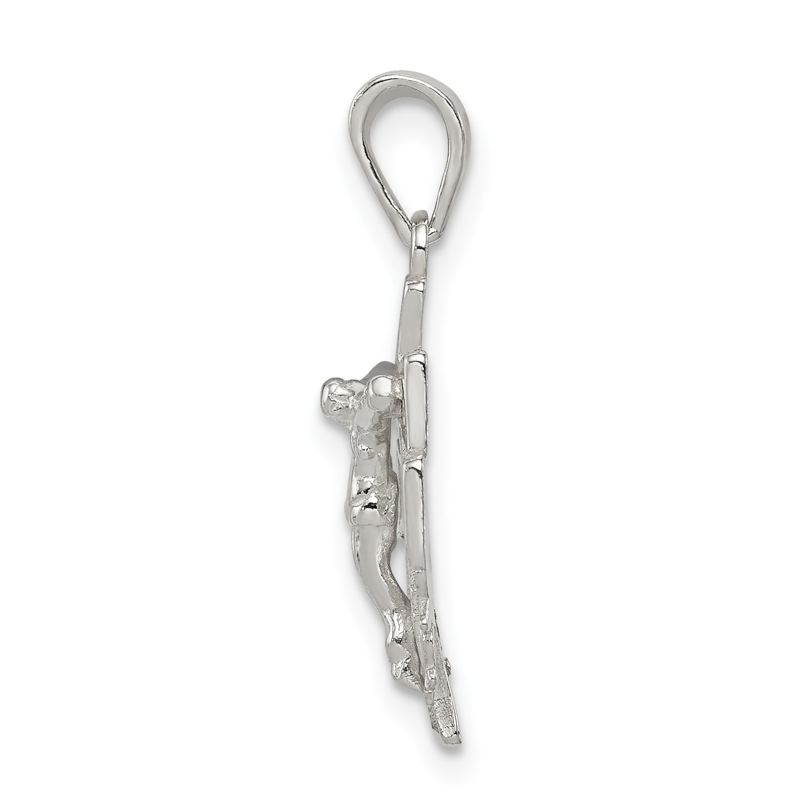 Sterling Silver Polished Mini INRI Crucifix Pendant Secondary image