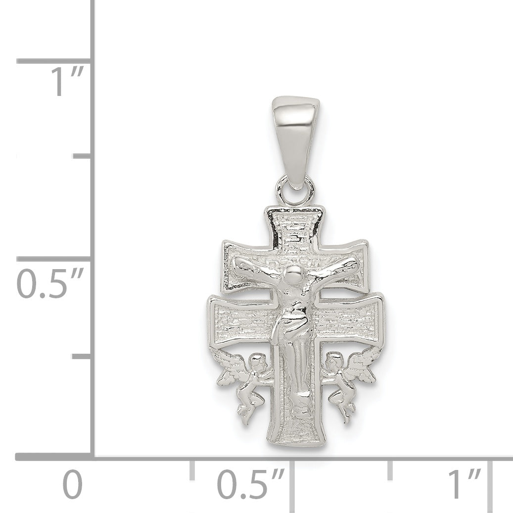 Sterling Silver Polished Mini INRI Crucifix Pendant